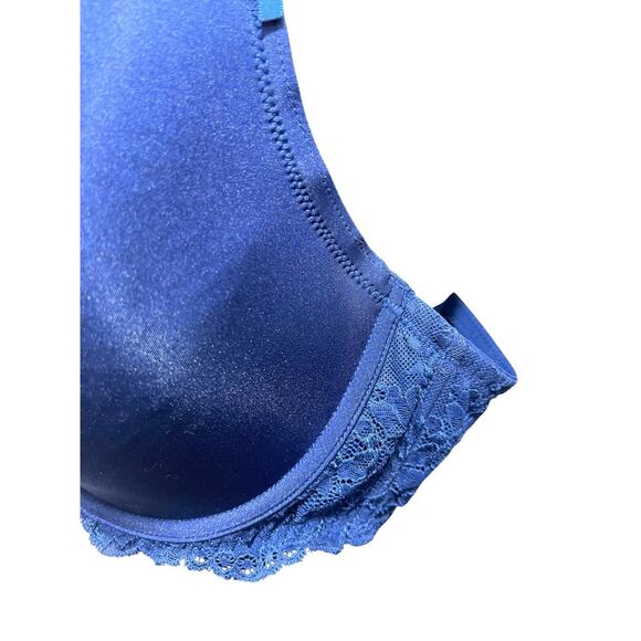 42D Adore Me Lace Front Closure Bra Blue Underwire Padded - Picture 6 of 11